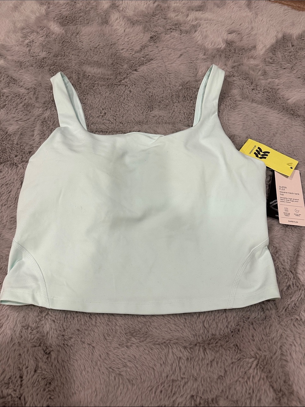Women’s Square Neck super flex Tank Top in Light Mint size large